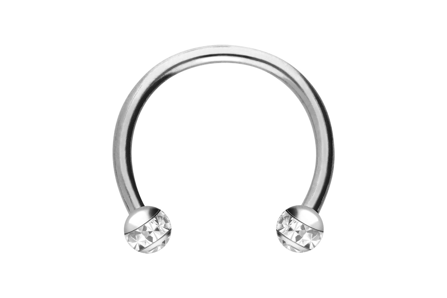 Titan Hufeisenring Piercing EPOXY-RING-KUGELN + KRISTALLE